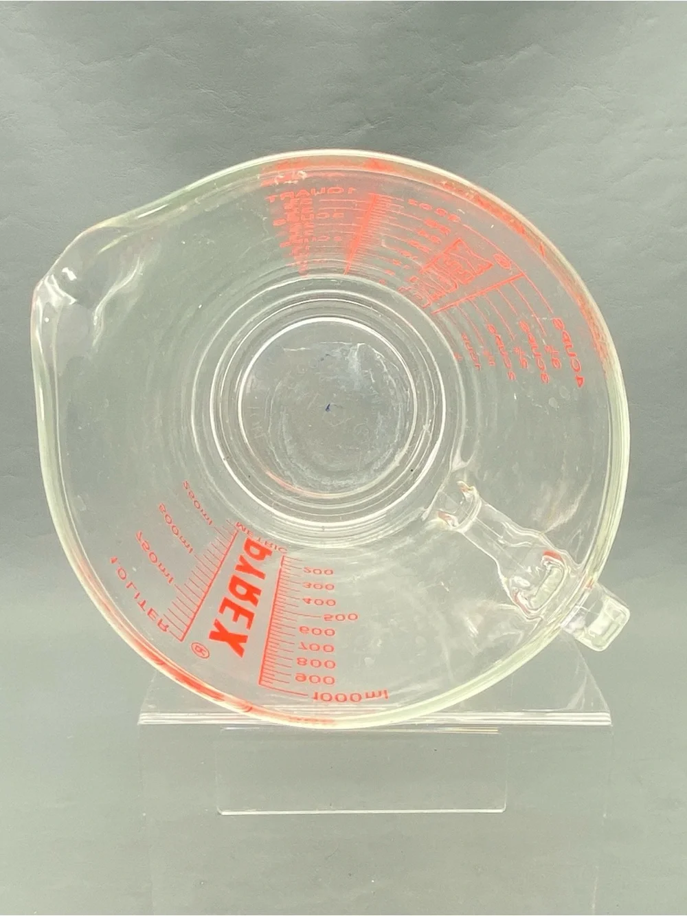 Vintage PYREX 532 Glass Measuring Cup, D Handle, 1 Quart 4 Cups 32 Oz
